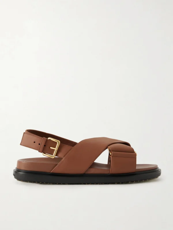 Marni Fussbett Leather Slingback Sandals