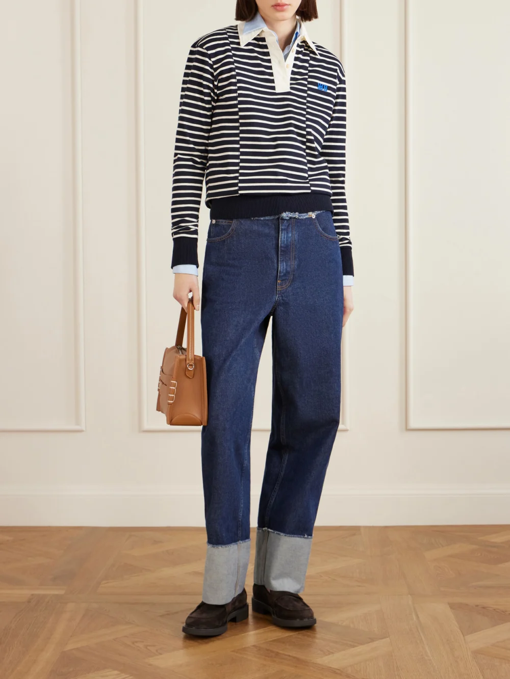 Marni High-rise Straight-leg Denim Jeans, worn by a model