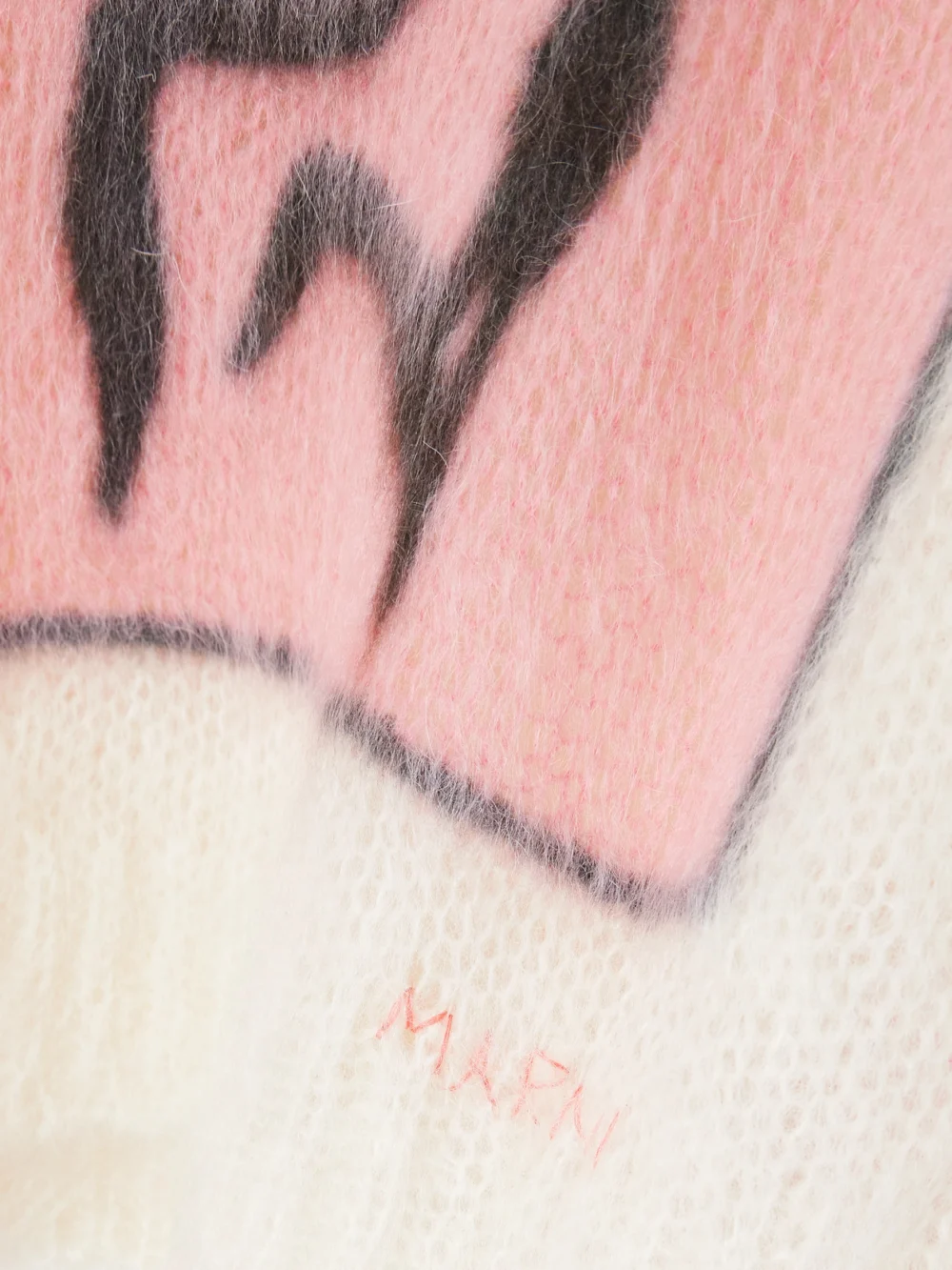 Close-up detail of the Marni Intarsia-knit Mohair-blend Sweater