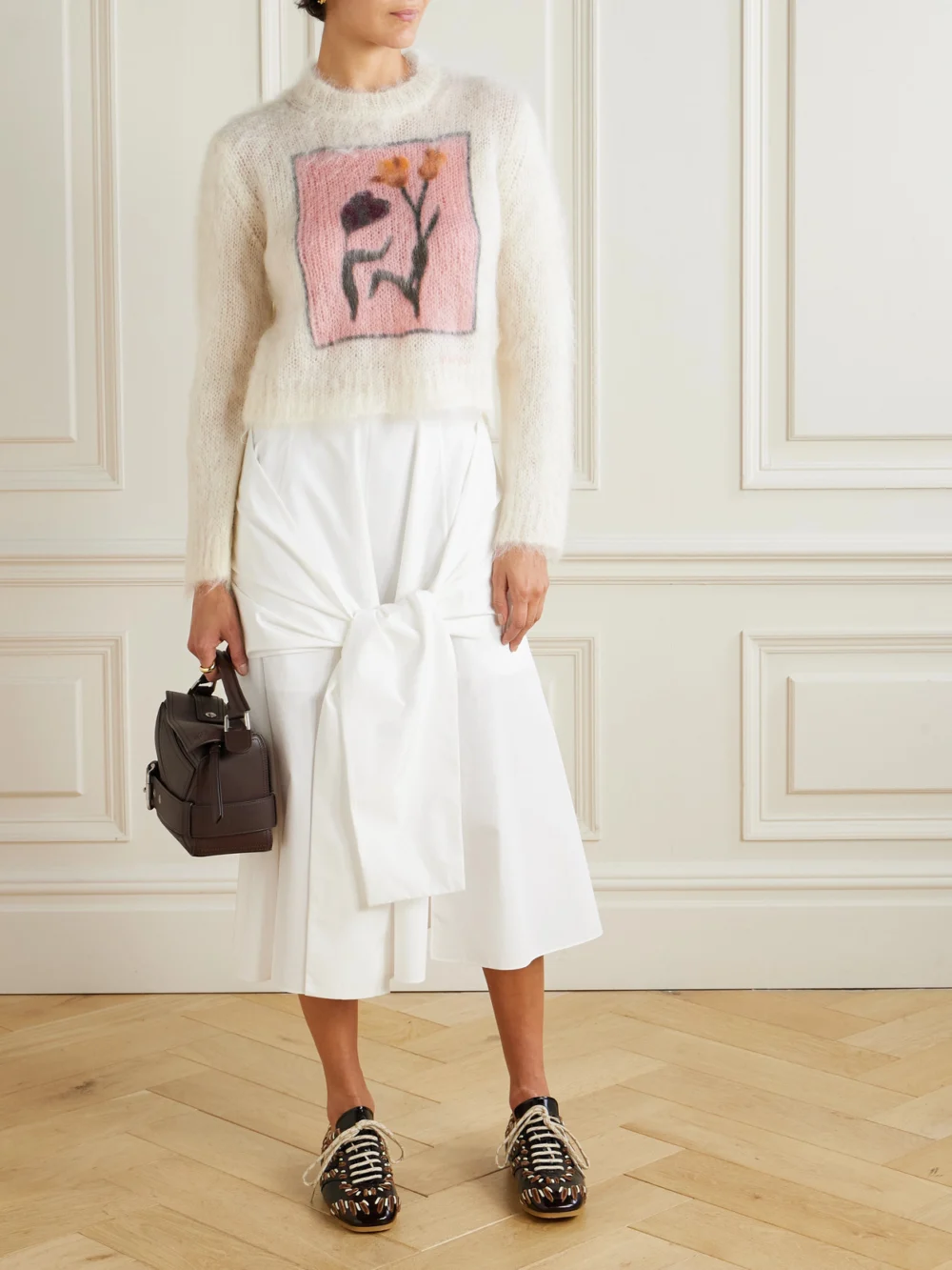 Marni Intarsia-knit Mohair-blend Sweater, worn by a model