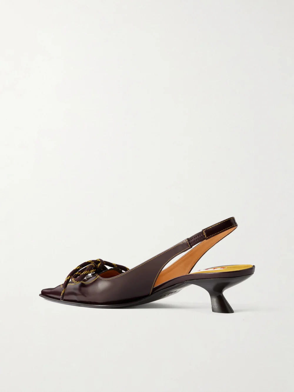 Back view of the Marni Lace-up Leather Slingback Pumps