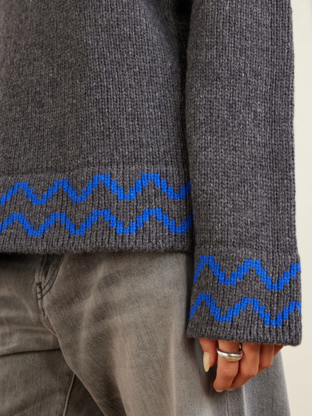 Close-up detail of the Marni Layered Wool Sweater