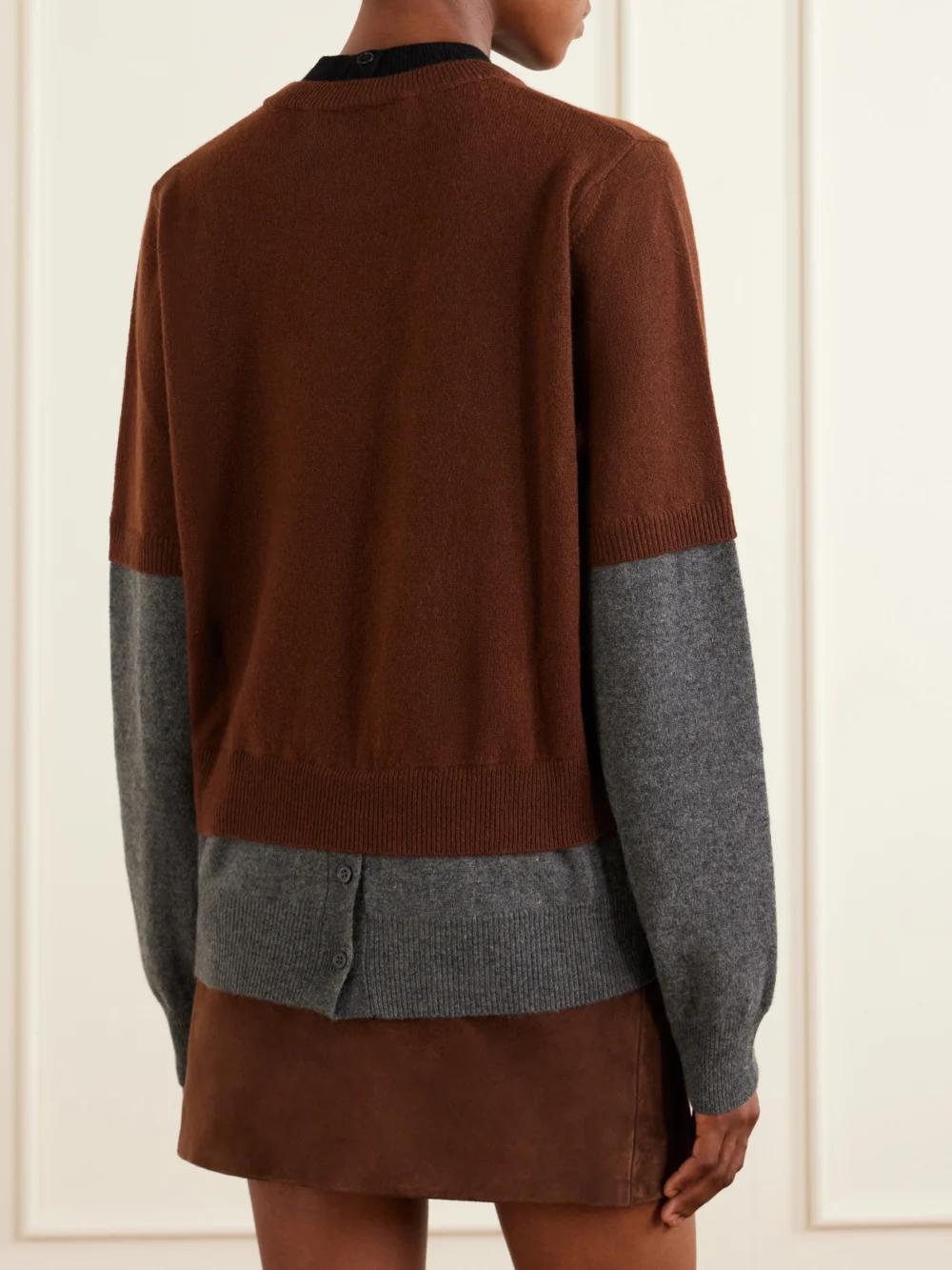 Back view of the Marni Logo-appliquéd Cashmere Cardigan