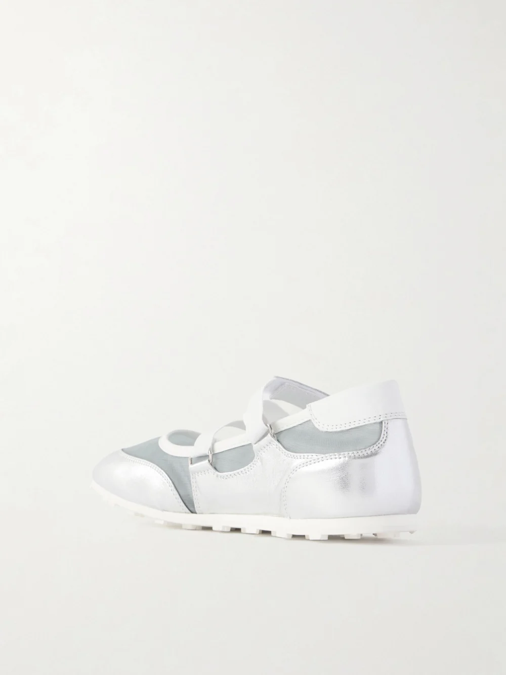 Back view of the Marni Metallic Leather-trimmed Mesh Sneakers