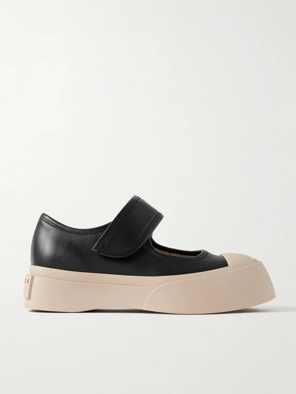 Marni Pablo Leather Mary Jane Platform Sneakers in black