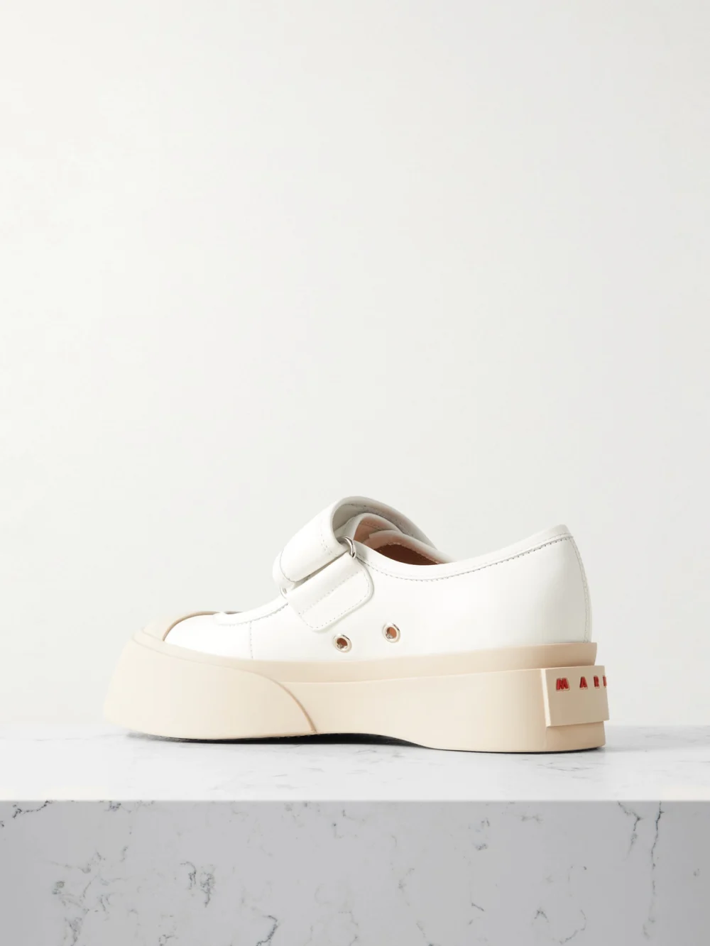 Back view of the Marni Pablo Leather Mary Jane Platform Sneakers