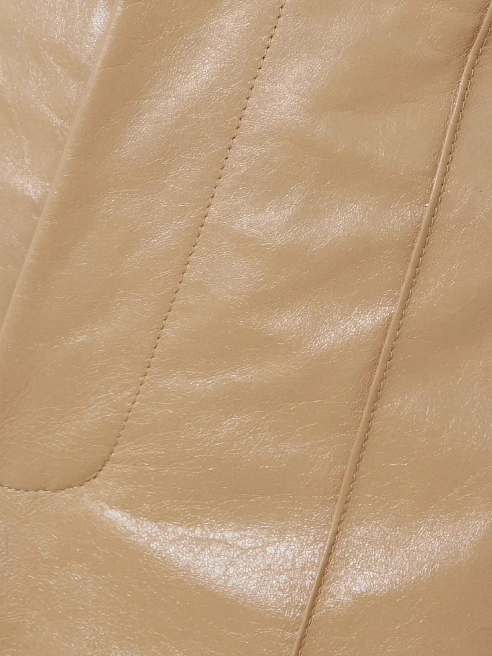Close-up detail of the Marni Pintucked Leather Wide-leg Pants
