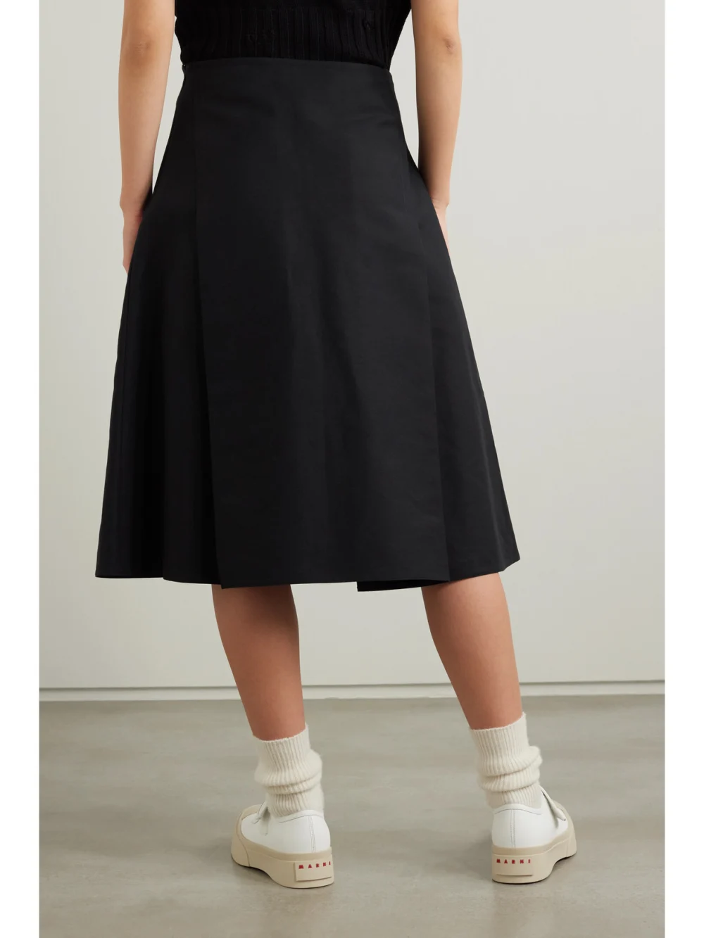 Back view of the Marni Pleated Cotton Midi Skirt