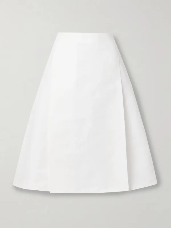 Marni Pleated Cotton Midi Skirt