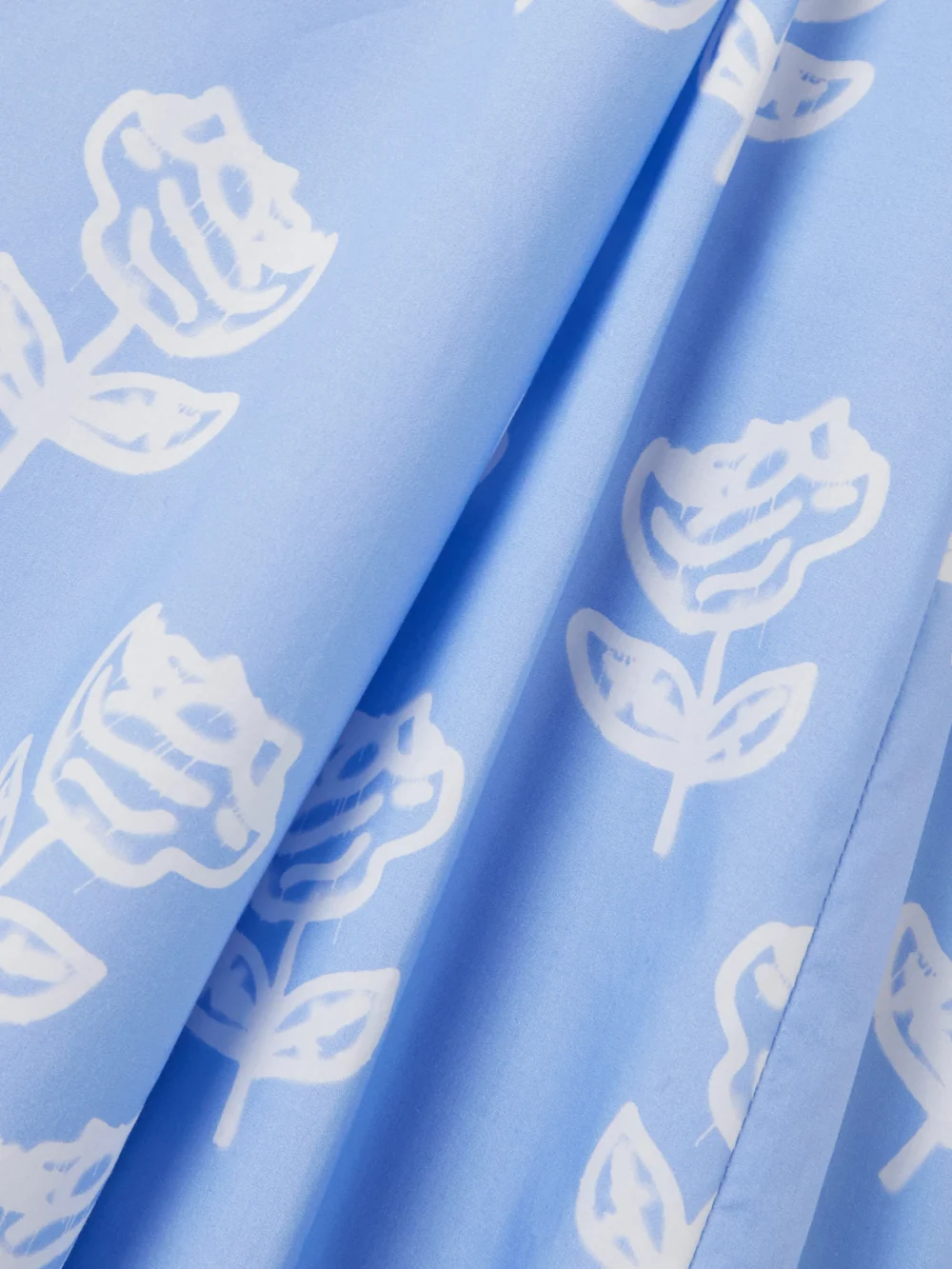 Close-up detail of the Marni Pleated Floral-print Cotton-poplin Midi Dress
