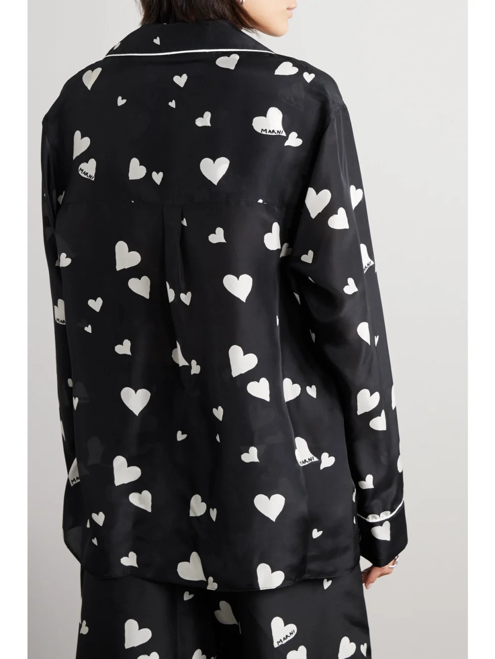 Back view of the Marni Printed Silk-habotai Pajama Shirt