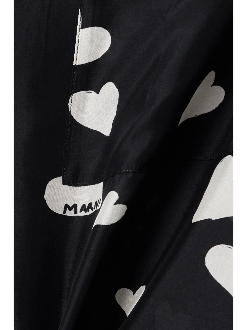 Close-up detail of the Marni Printed Silk-habotai Pajama Shirt