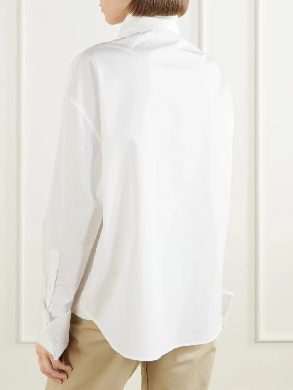 Back view of the Marni Scarf-detailed Cotton-poplin Shirt
