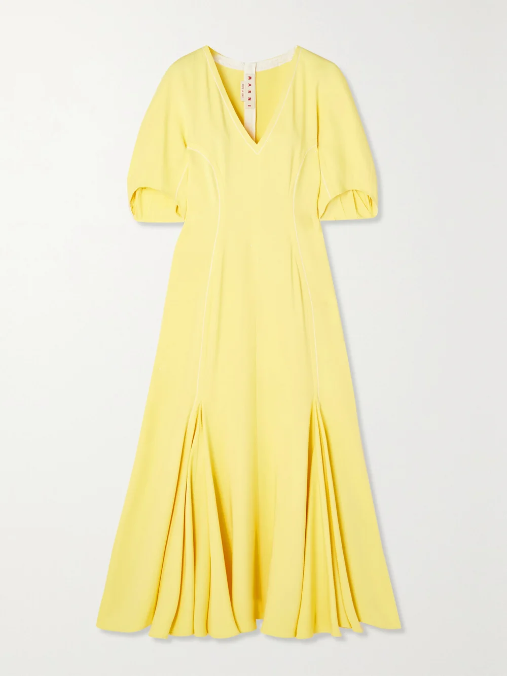 Marni Stretch-crepe Midi Dress in yellow
