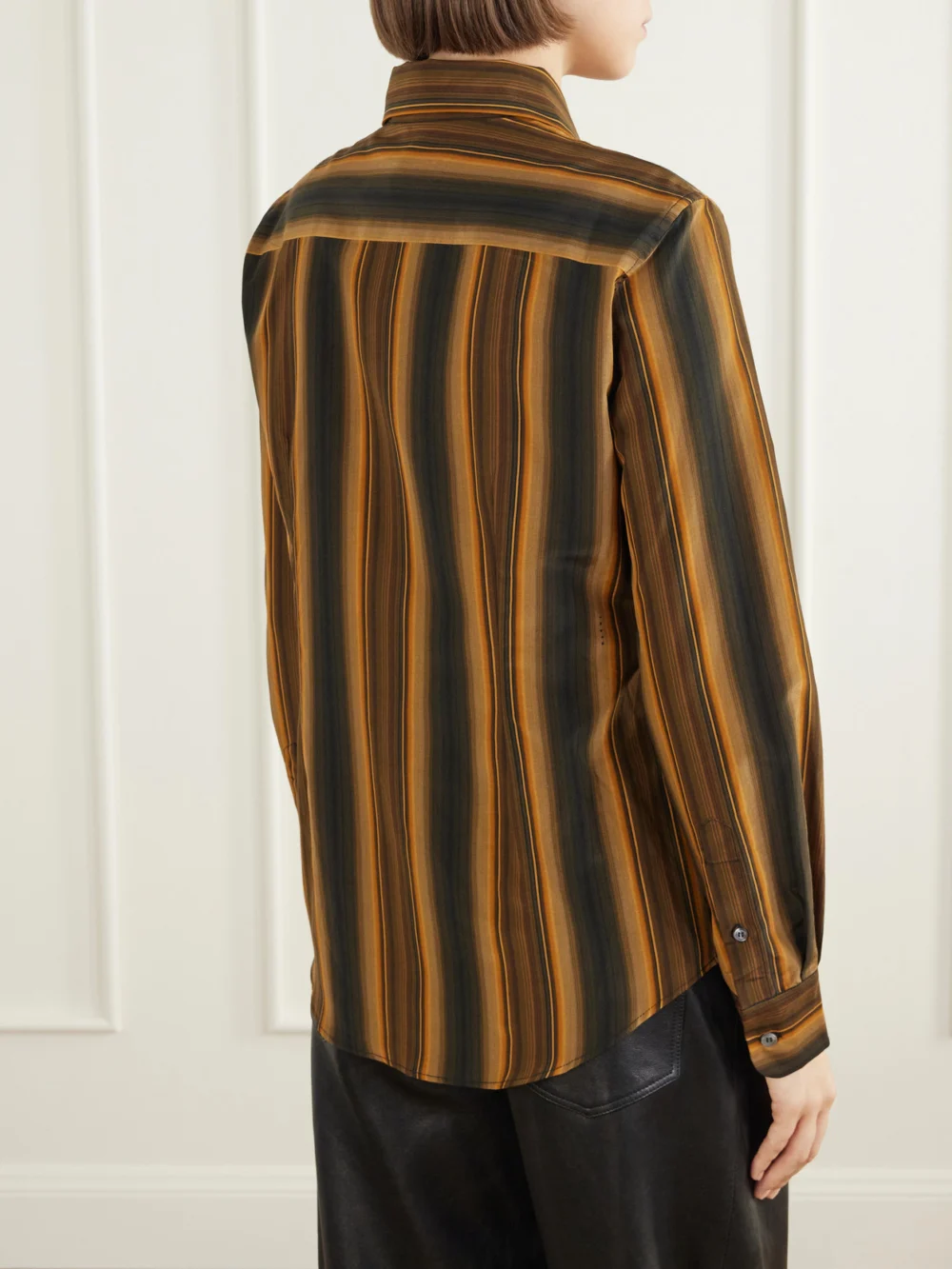 Back view of the Marni Striped Cotton and Silk-blend Shirt