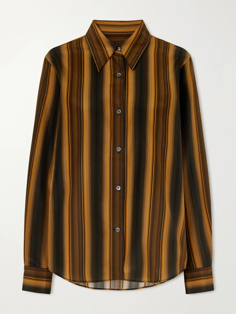 Marni Striped Cotton and Silk-blend Shirt in orange