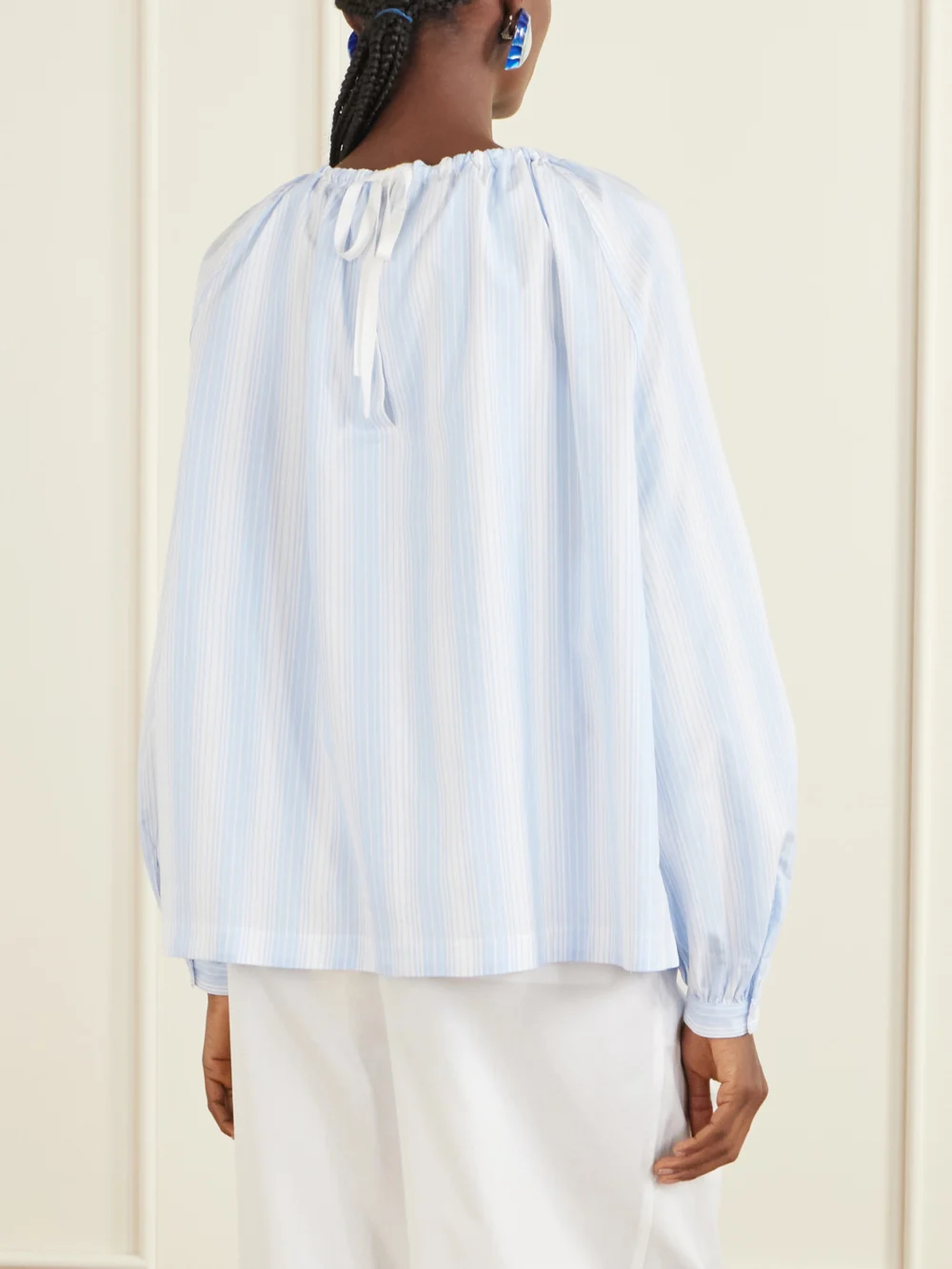 Back view of the Marni Striped Cotton-poplin Shirt