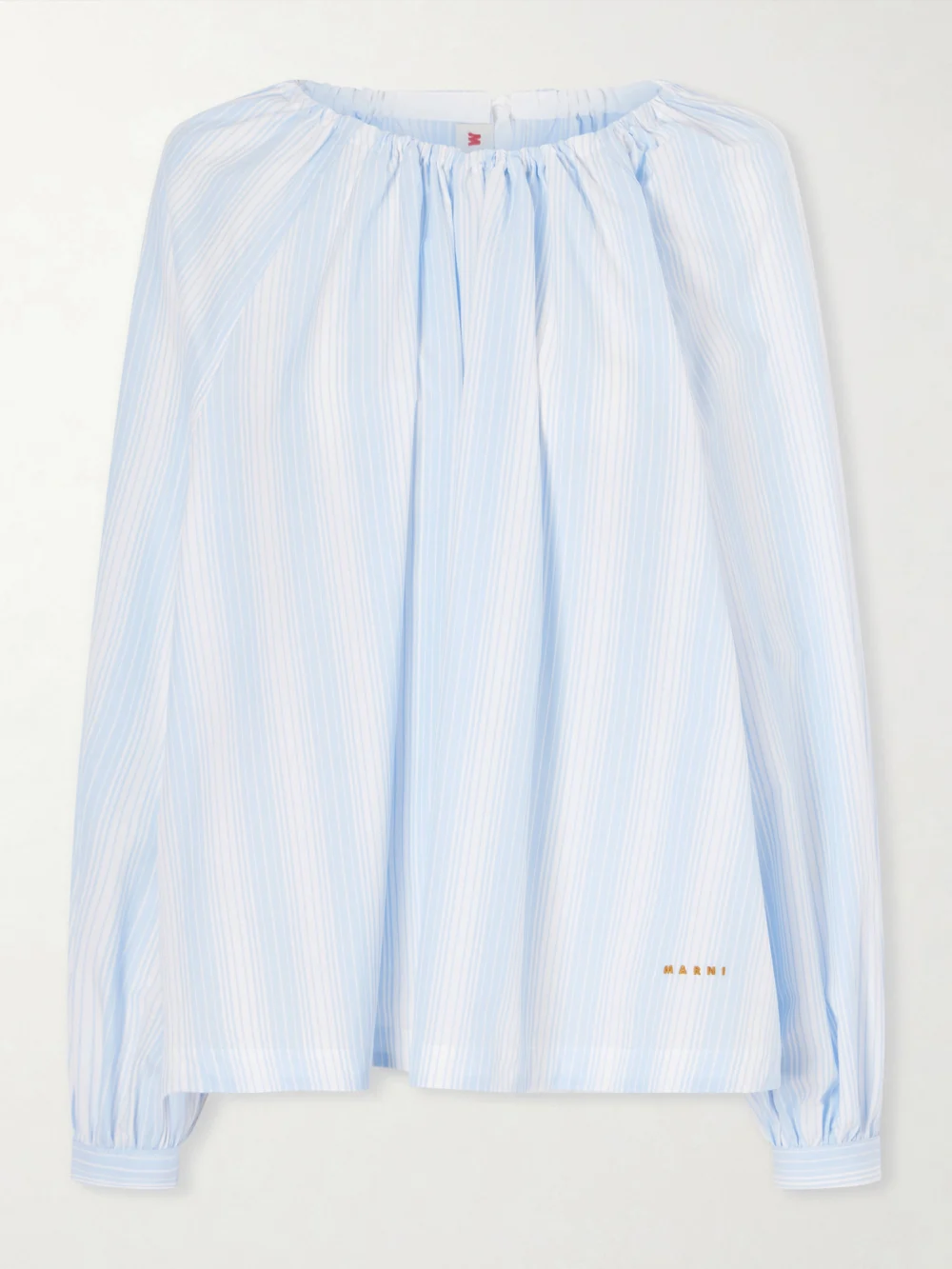 Marni Striped Cotton-poplin Shirt in light blue