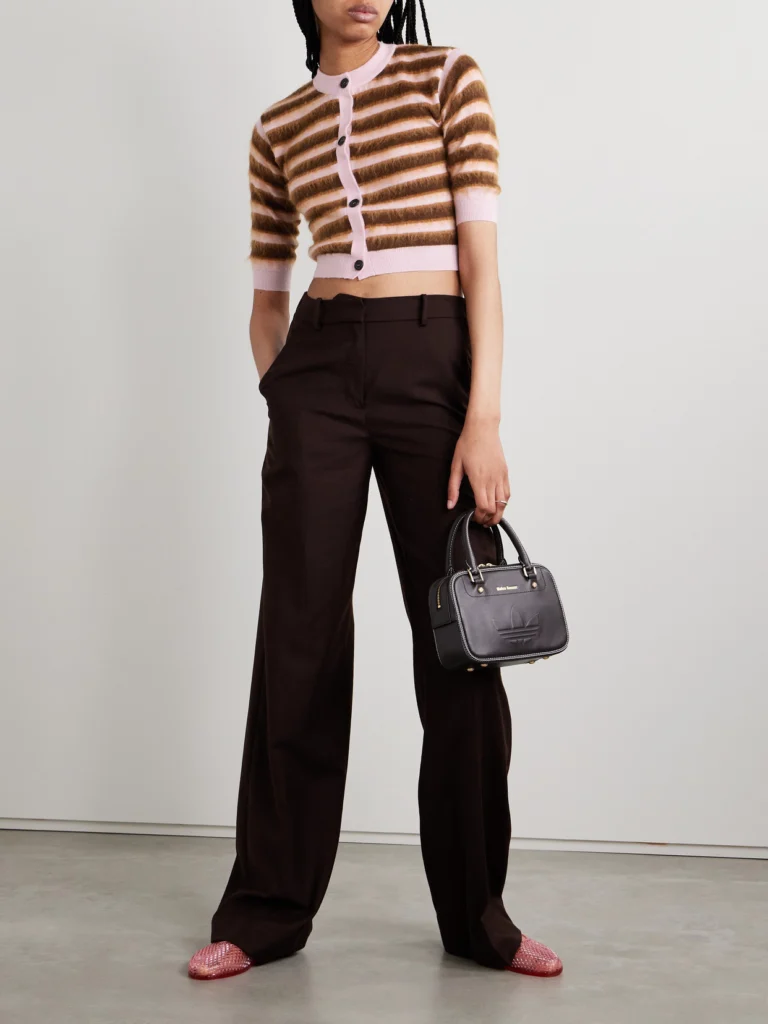 Marni Striped Mohair Blend-trimmed Wool Cardigan