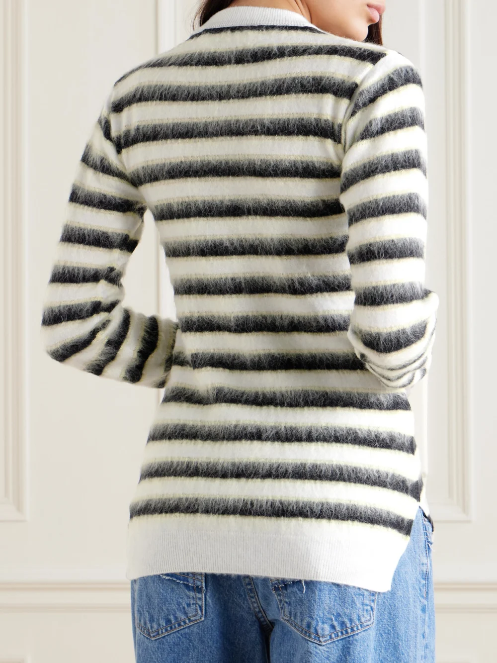 Back view of the Marni Striped Wool and Mohair-blend Sweater