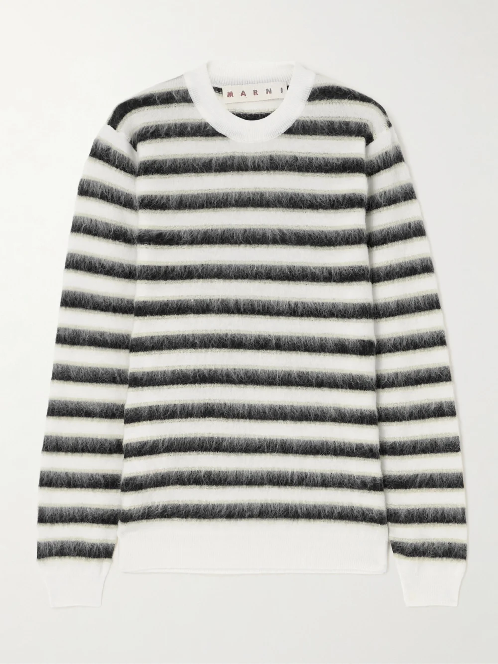 Marni Striped Wool and Mohair-blend Sweater in brown