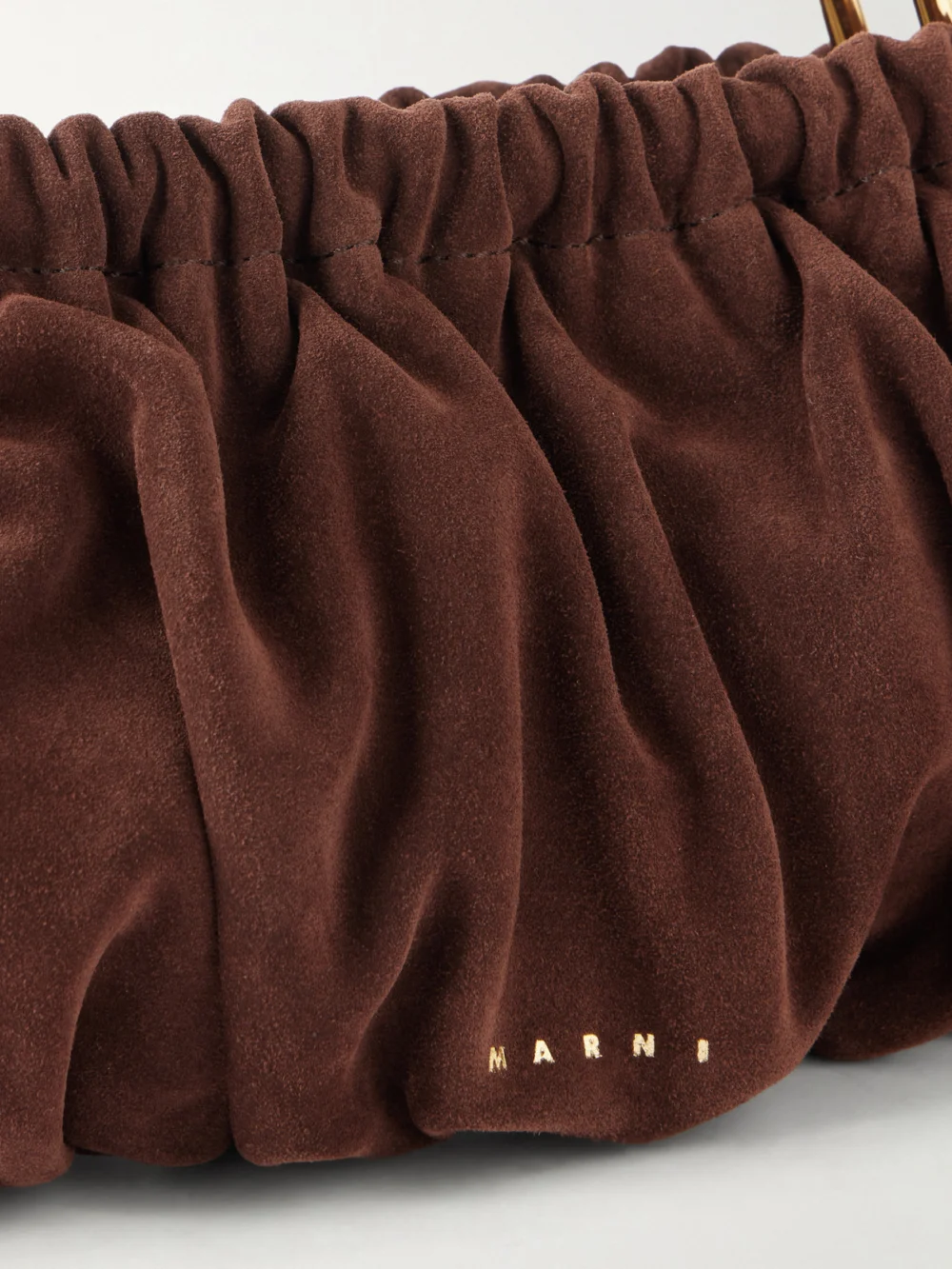 Close-up detail of the Marni Suede Shoulder Bag