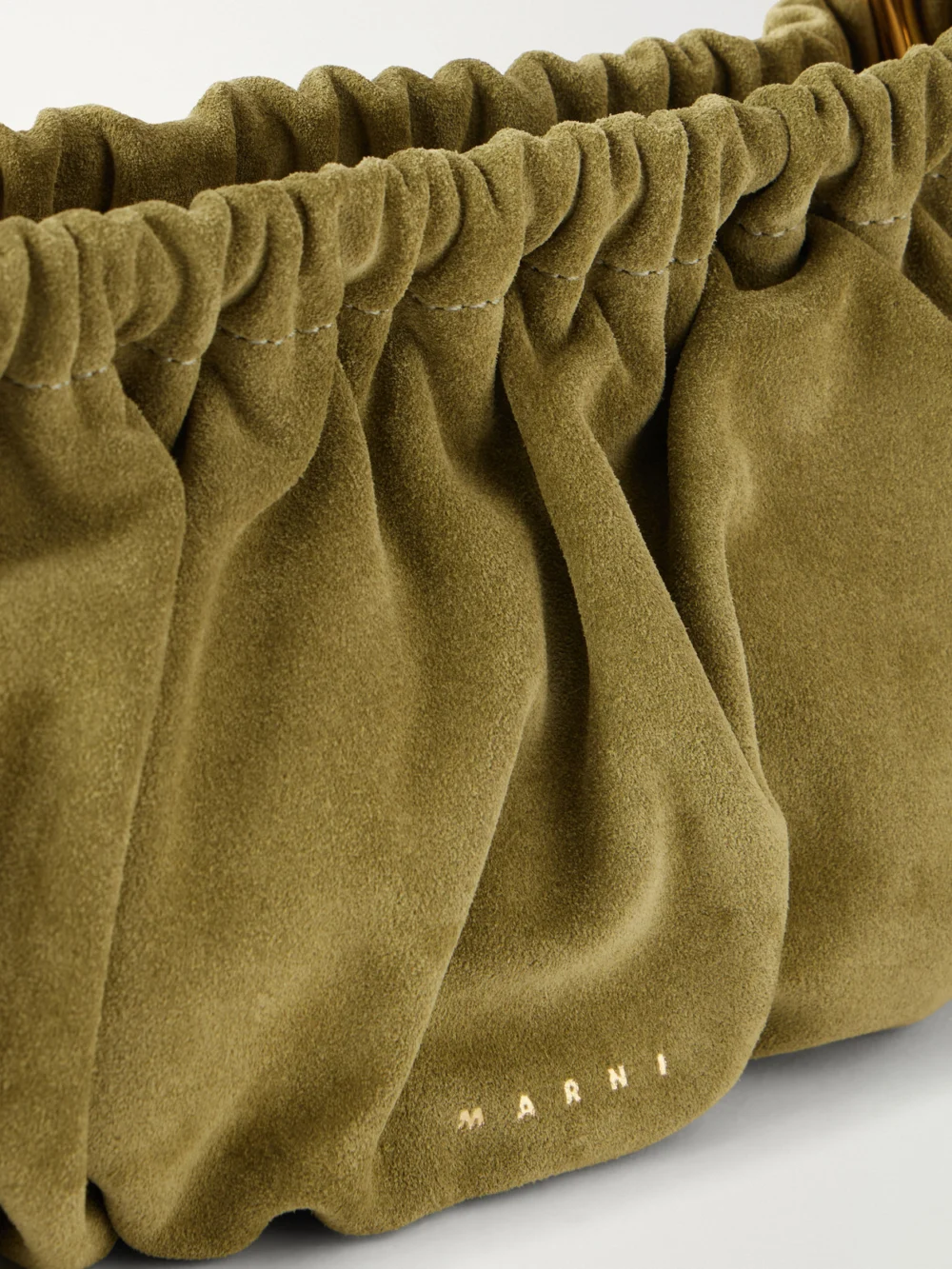 Close-up detail of the Marni Suede Shoulder Bag