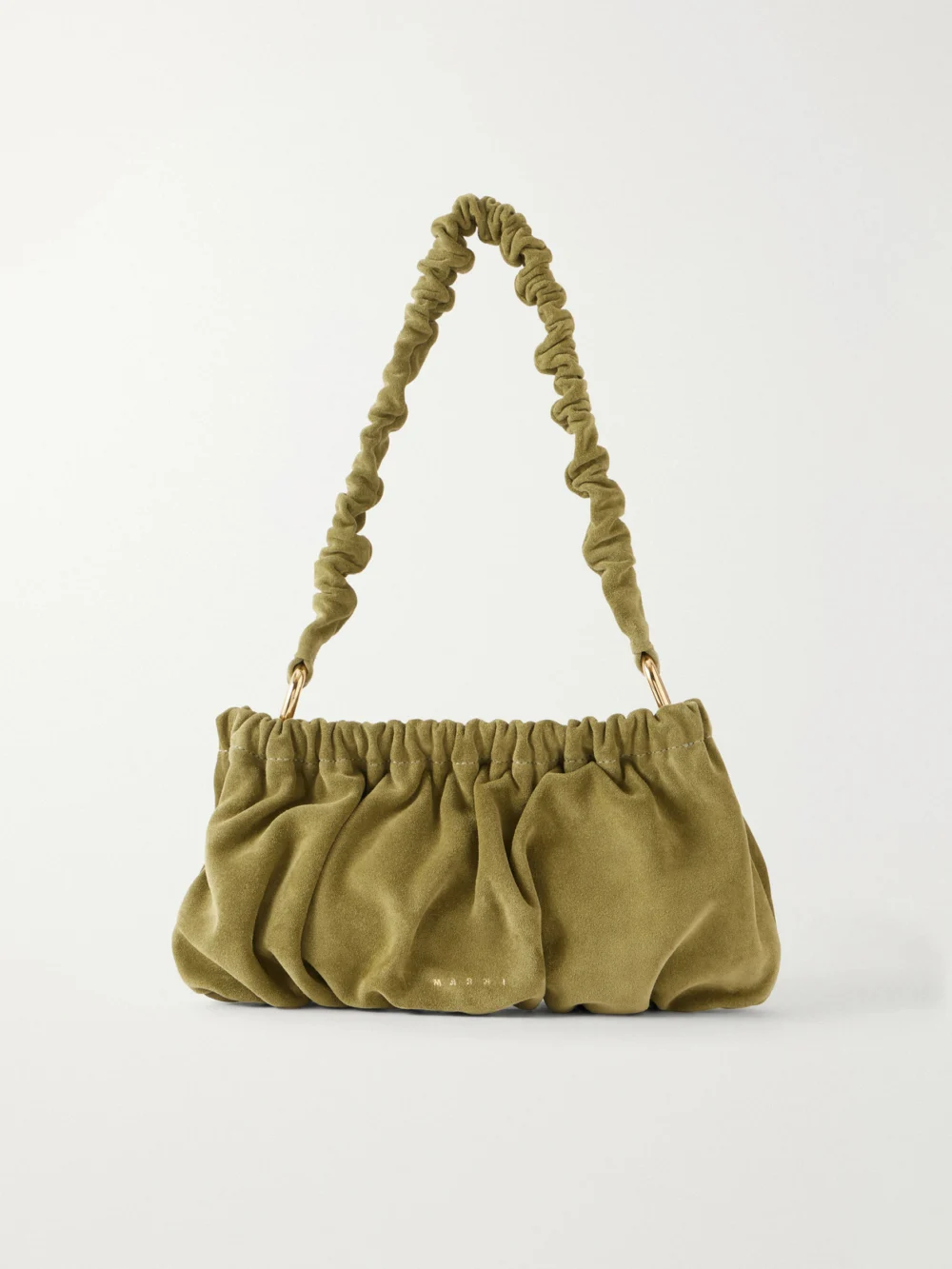 Marni Suede Shoulder Bag in green