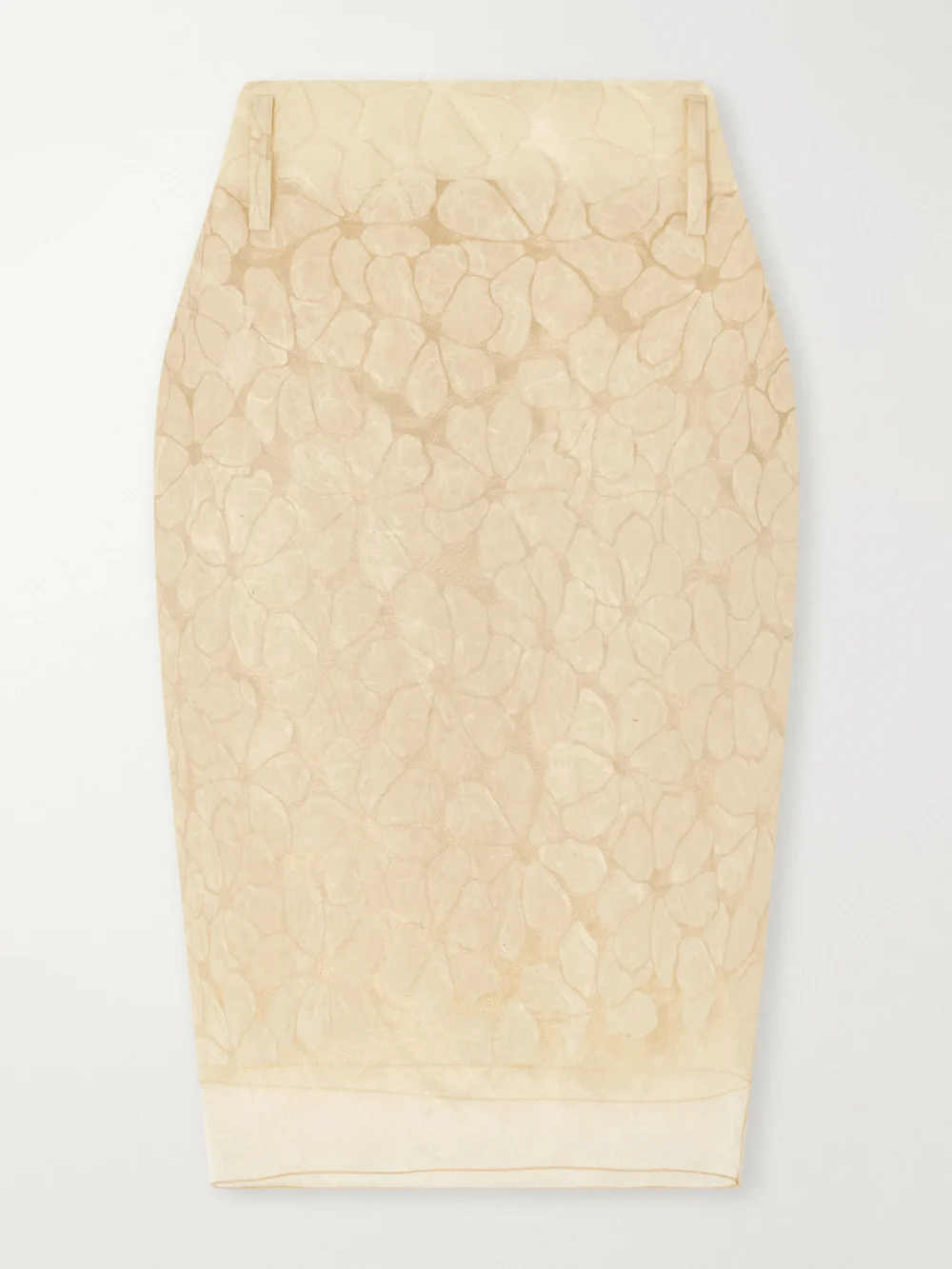 Marni Tiered Floral-appliquéd Organza Midi Skirt in beige
