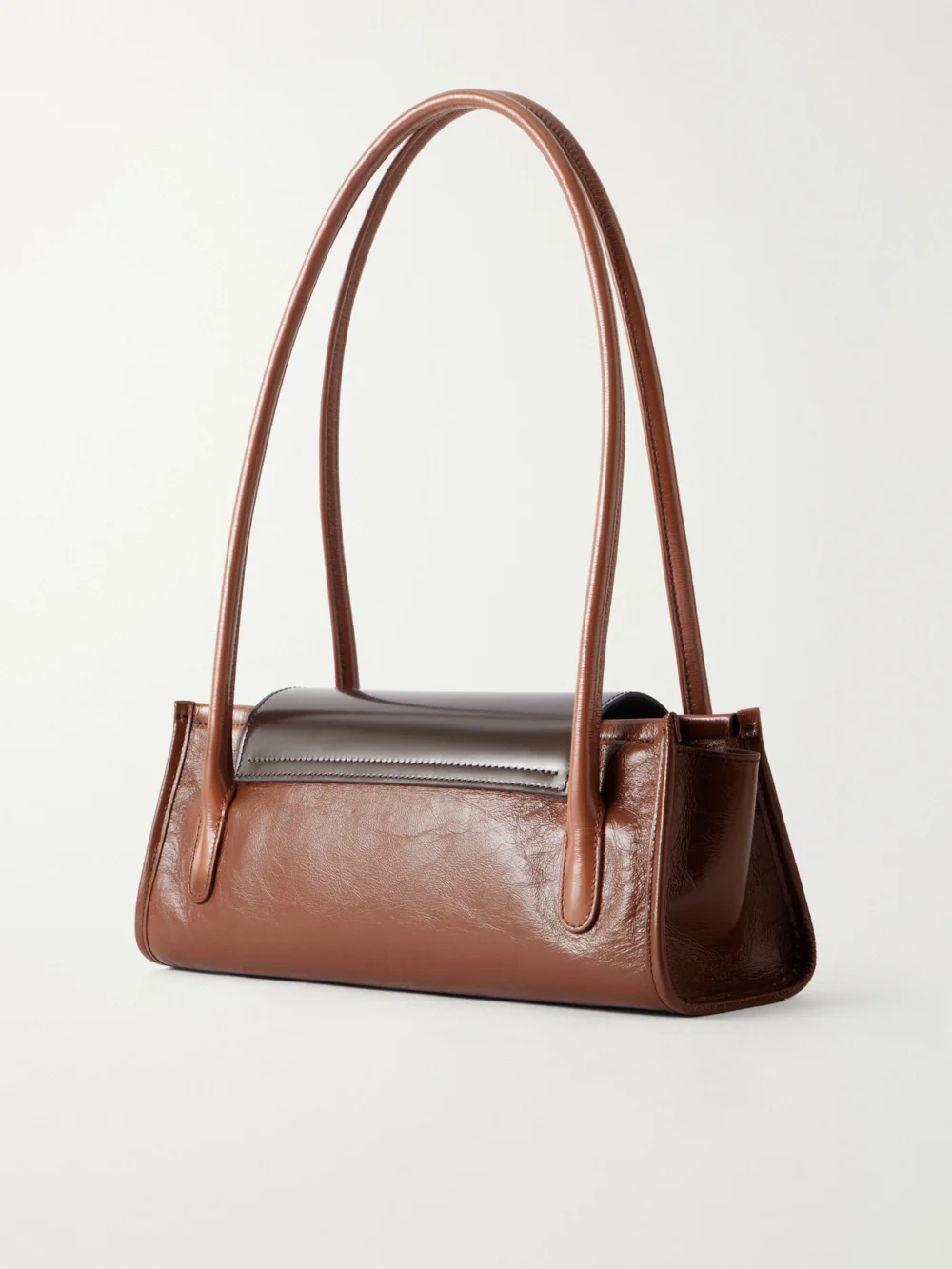 Back view of the Marni Trunkette Crinkled-leather Shoulder Bag