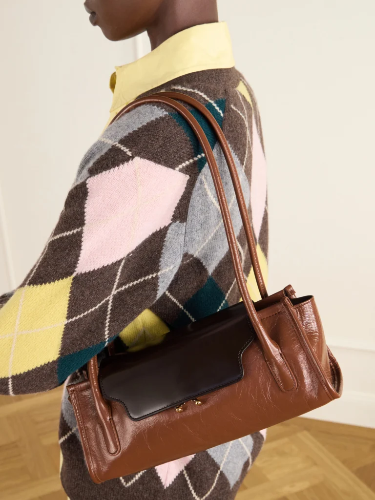 Marni Trunkette Crinkled-leather Shoulder Bag