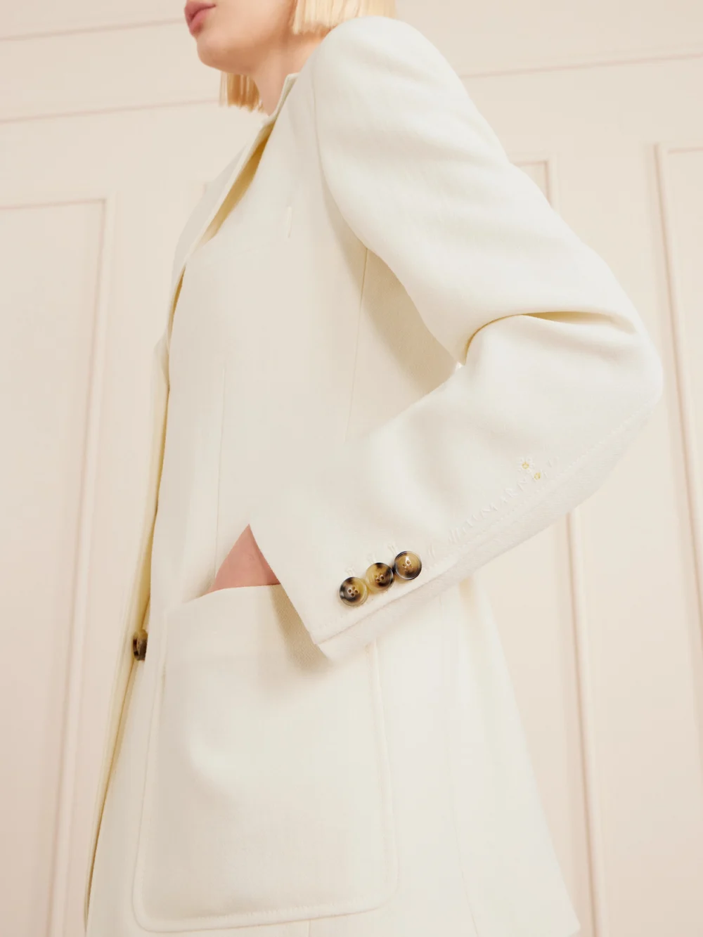 Close-up detail of the Marni Wool-crepe Blazer