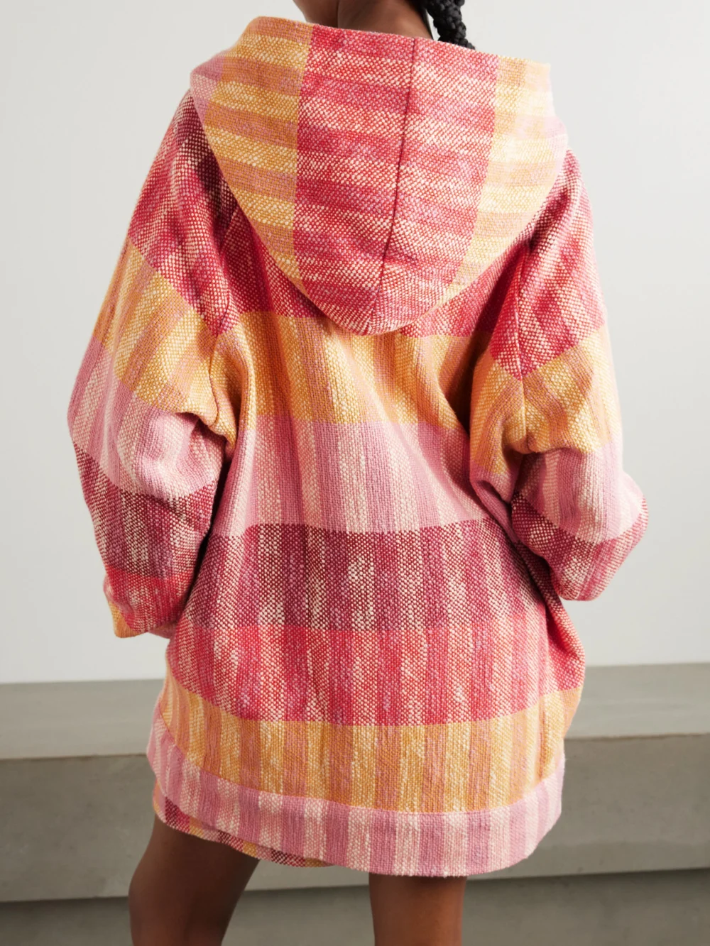 Back view of the Marrakshi Life Striped Cotton Hoodie