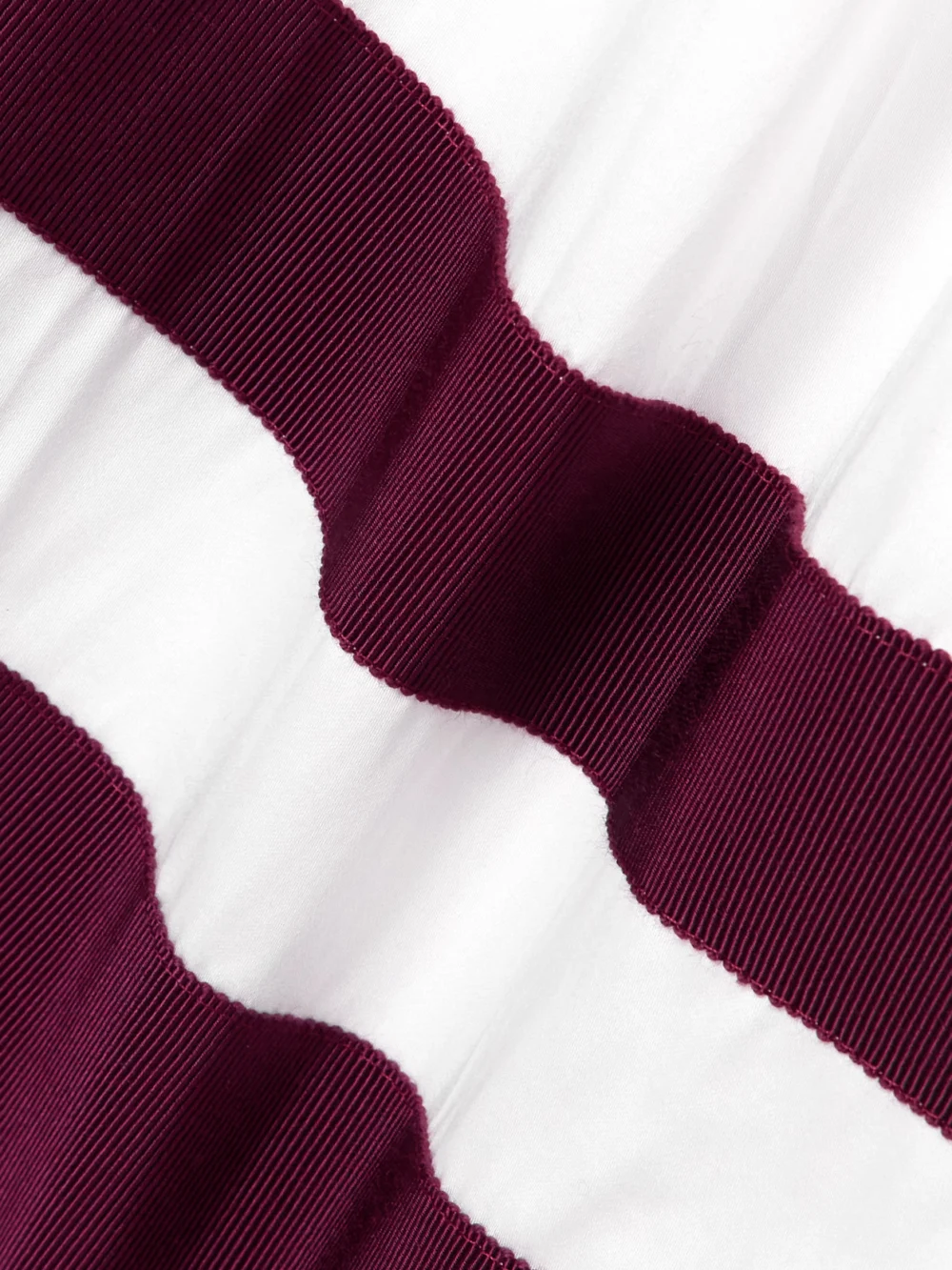 Close-up detail of the Marta Ferri Camogli Grosgrain-trimmed Belted Cotton-twill Midi Dress