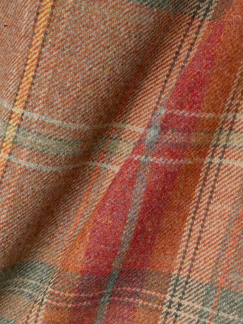 Close-up detail of the Marta Ferri Cipriani Checked Wool Midi Skirt