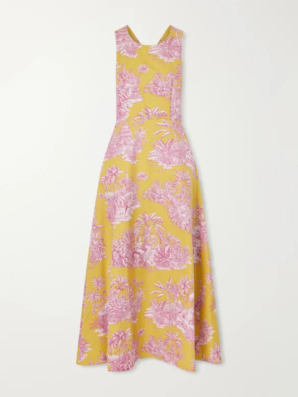 Marta Ferri Colonna Printed Cotton Maxi Dress