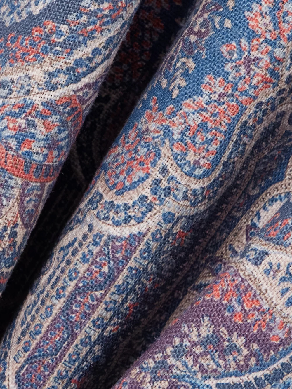 Close-up detail of the Marta Ferri Colonna Printed Linen Midi Dress
