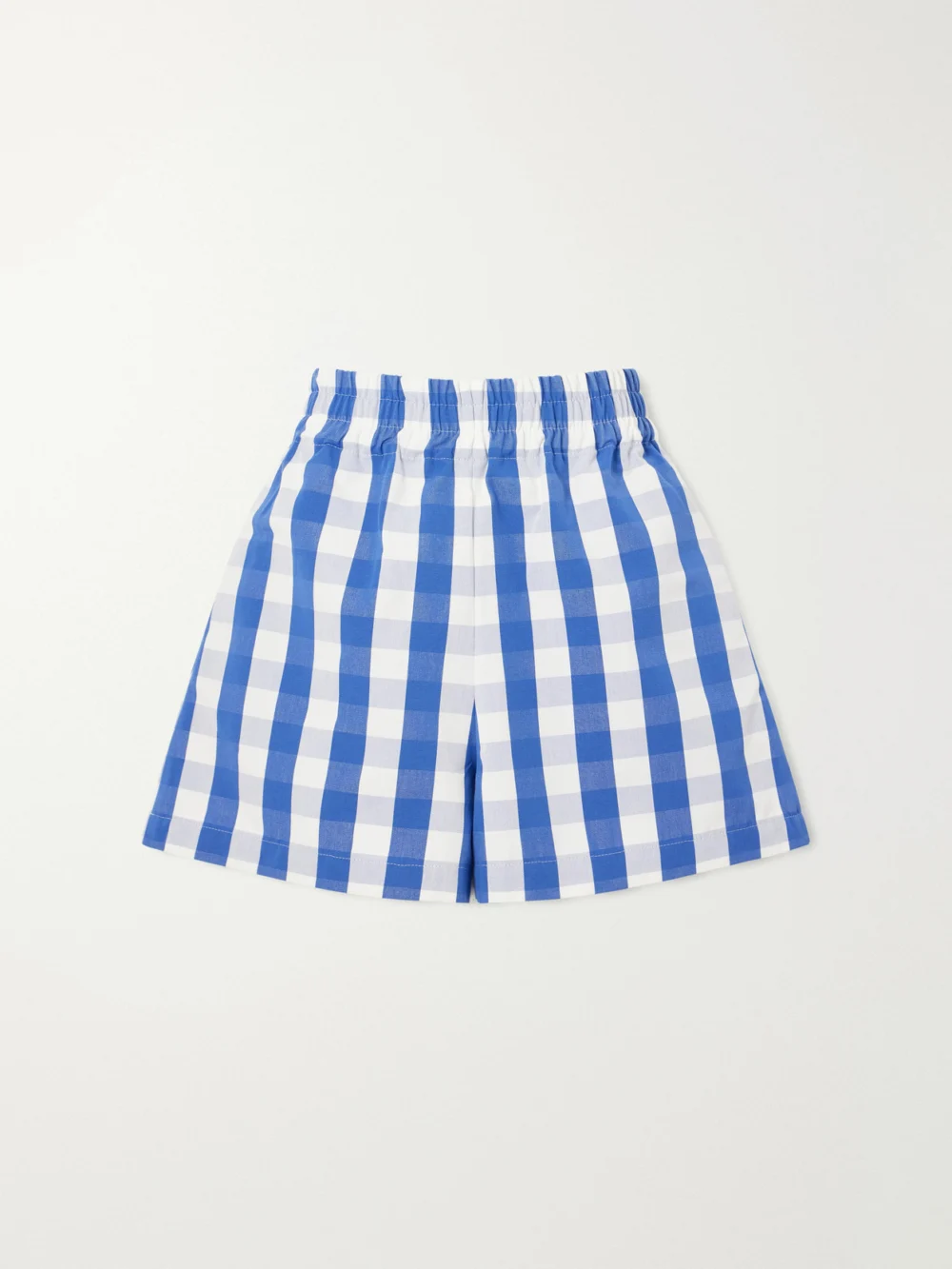 Marta Ferri Picnic Checked Cotton-blend Vichy Shorts in royal blue