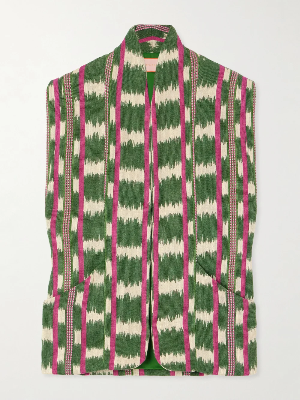 Marta Ferri Ramatuelle Jacquard Vest in green