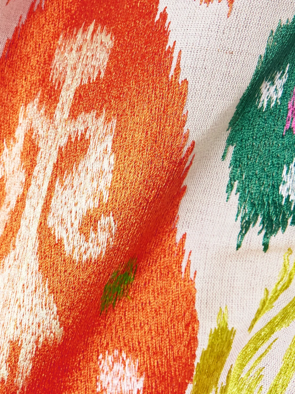Close-up detail of the Marta Ferri Santorini Cropped Embroidered Woven Top