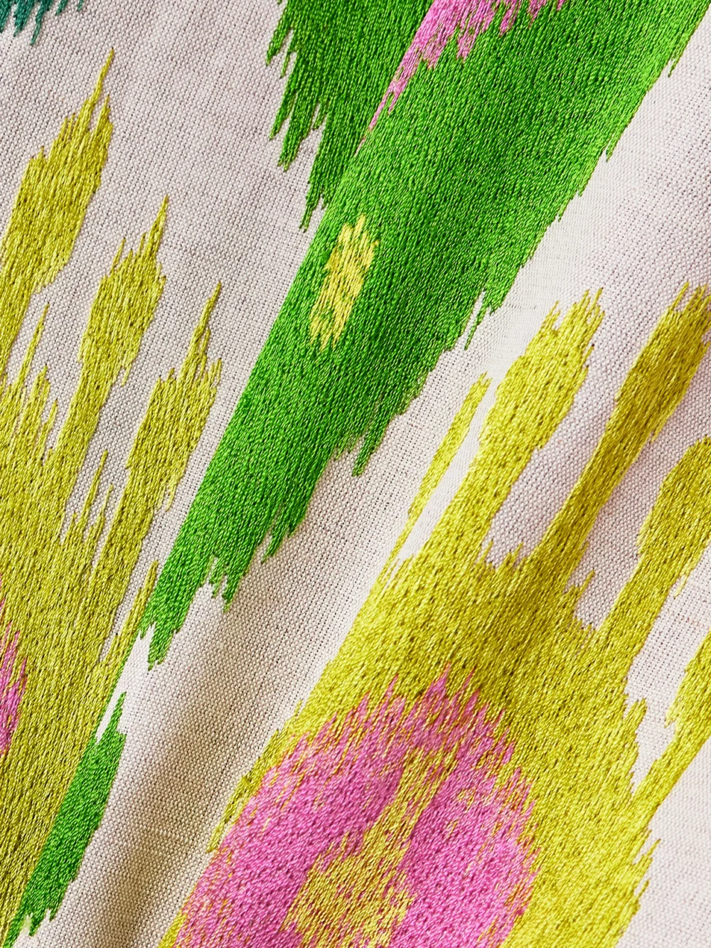 Close-up detail of the Marta Ferri Santorini Embroidered Woven Maxi Skirt