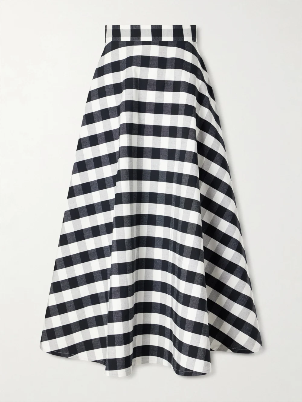 Marta Ferri Vichy Cotton-blend Maxi Skirt in black