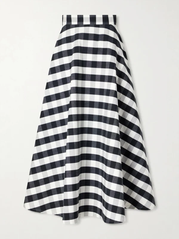 Marta Ferri Vichy Cotton-blend Maxi Skirt