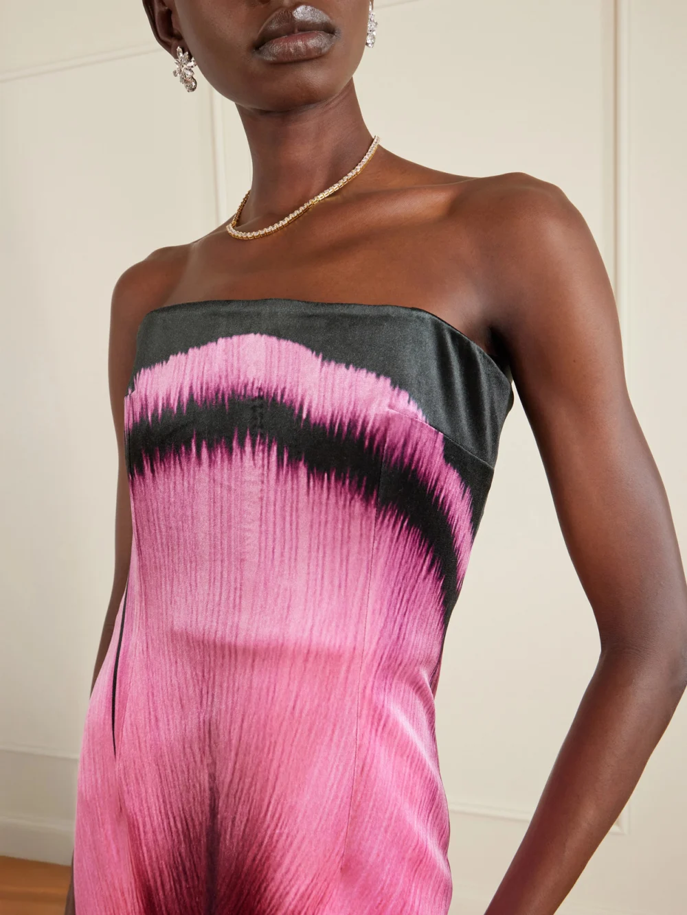 Close-up detail of the Mary Katrantzou Arnim Velvet Midi Dress
