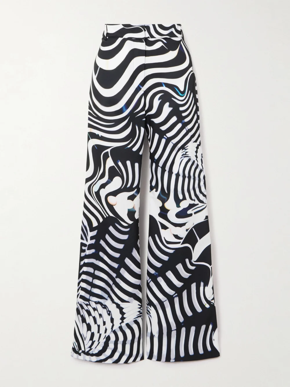 Mary Katrantzou Bryne Zebra-print Stretch-jersey Wide-leg Pants in black