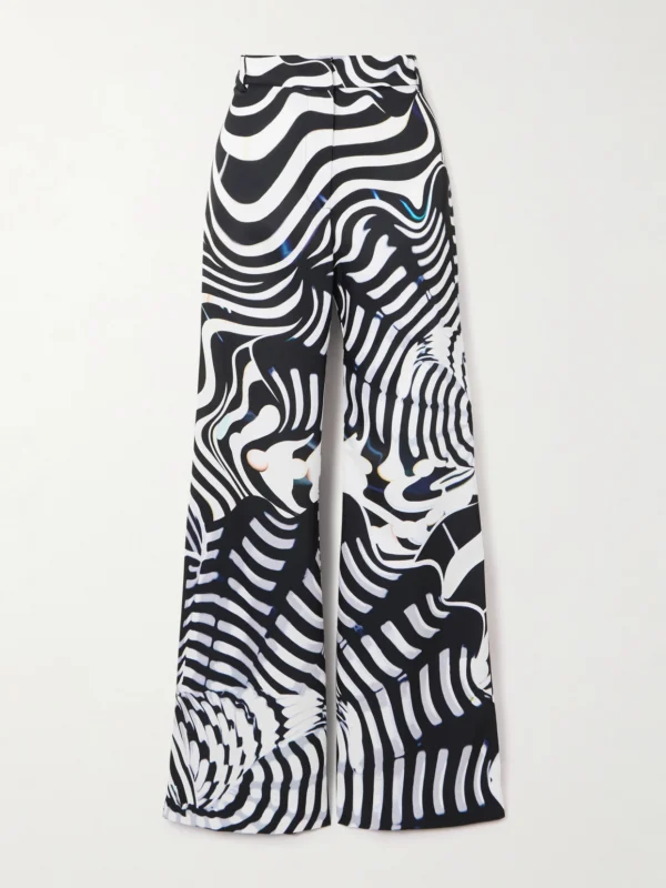Mary Katrantzou Bryne Zebra-print Stretch-jersey Wide-leg Pants
