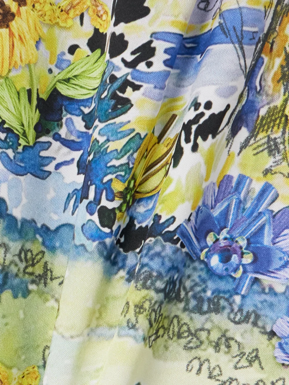 Close-up detail of the Mary Katrantzou Elsa Embroidered Floral-print Twill Mini Dress