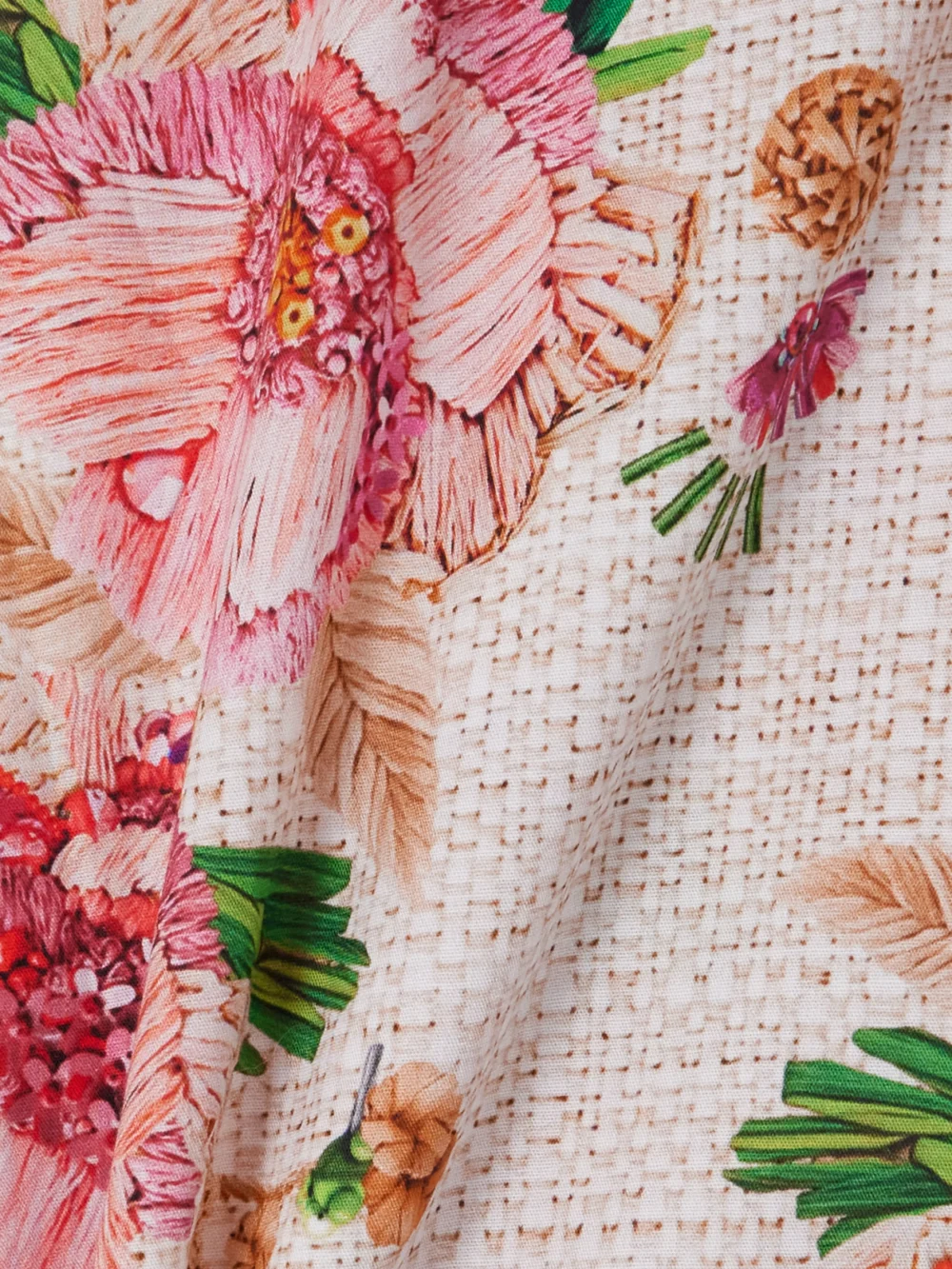 Close-up detail of the Mary Katrantzou Etta Floral-print Cotton-poplin Midi Skirt