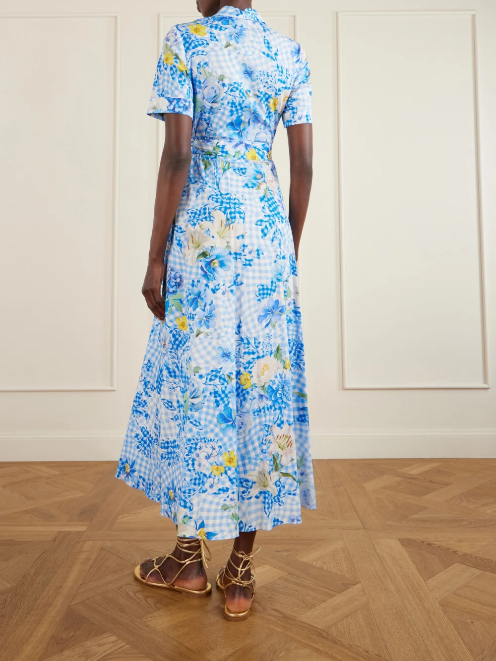 Back view of the Mary Katrantzou Floral Cotton-blend Maxi Dress