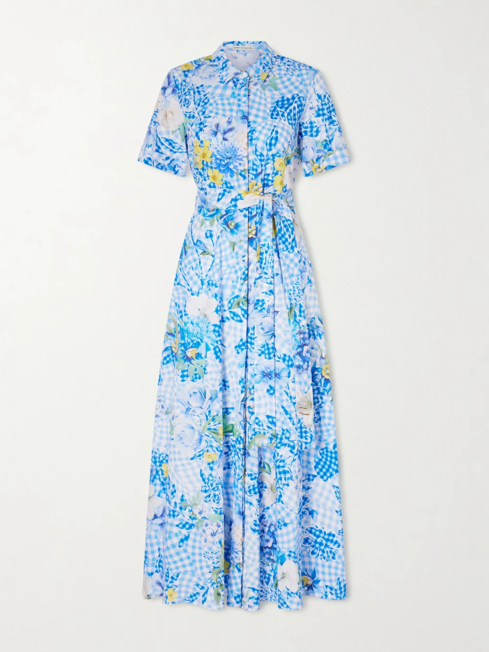 Mary Katrantzou Floral Cotton-blend Maxi Dress in blue